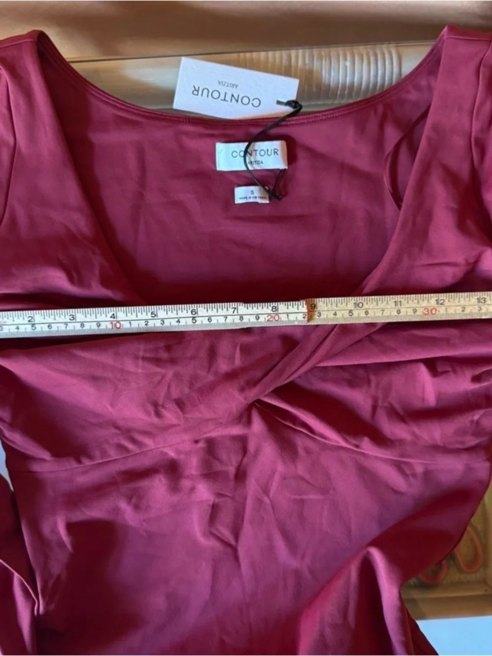 Aritzia Contour Long Sleeve Twist Front Maxi Dress Burgundy/ Cordovan